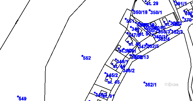 Parcela st. 384 v KÚ Hojšín, Katastrální mapa