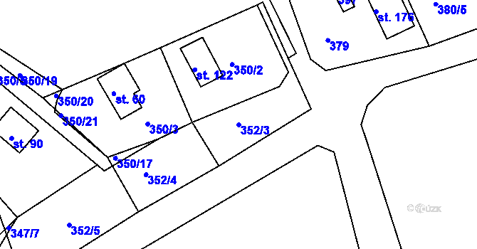 Parcela st. 352/3 v KÚ Hojšín, Katastrální mapa