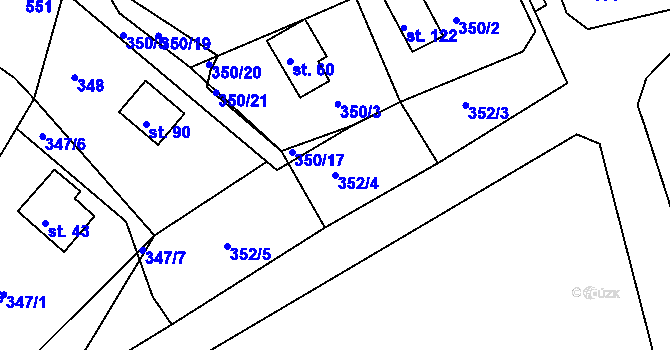 Parcela st. 352/4 v KÚ Hojšín, Katastrální mapa