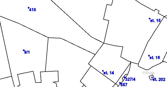 Parcela st. 129/4 v KÚ Hojšín, Katastrální mapa