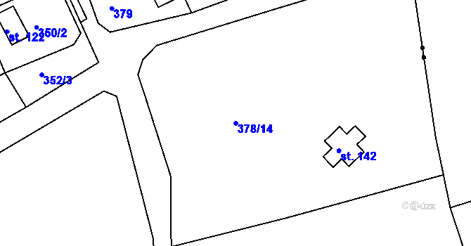 Parcela st. 378/14 v KÚ Hojšín, Katastrální mapa