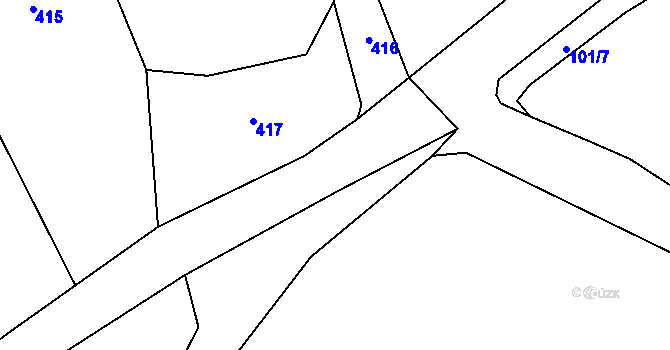 Parcela st. 332/3 v KÚ Hojšín, Katastrální mapa