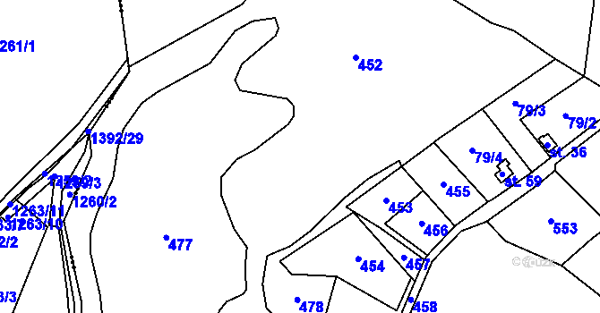 Parcela st. 94/1 v KÚ Hojšín, Katastrální mapa