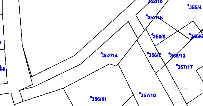 Parcela st. 352/14 v KÚ Hojšín, Katastrální mapa