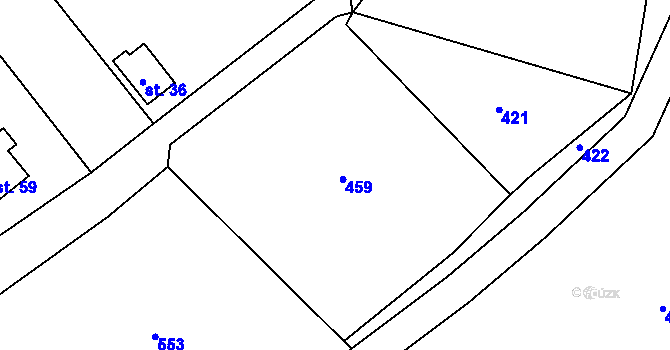 Parcela st. 76/13 v KÚ Hojšín, Katastrální mapa