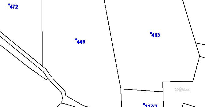 Parcela st. 115/5 v KÚ Hojšín, Katastrální mapa