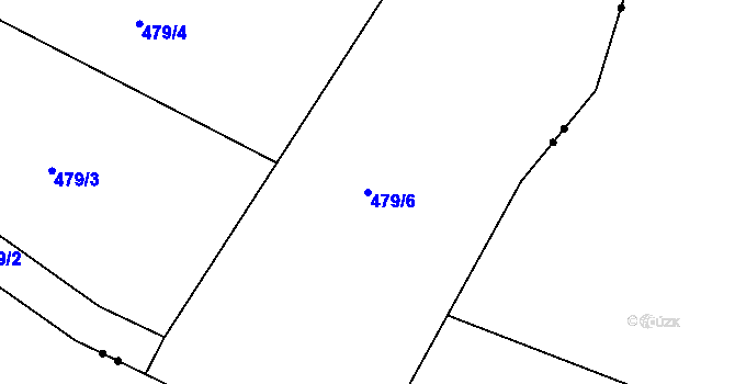Parcela st. 479/6 v KÚ Hojšín, Katastrální mapa