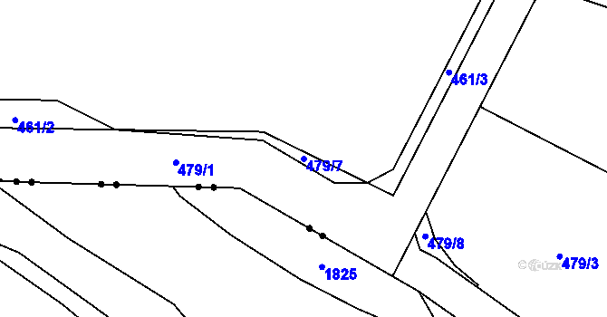 Parcela st. 479/7 v KÚ Hojšín, Katastrální mapa