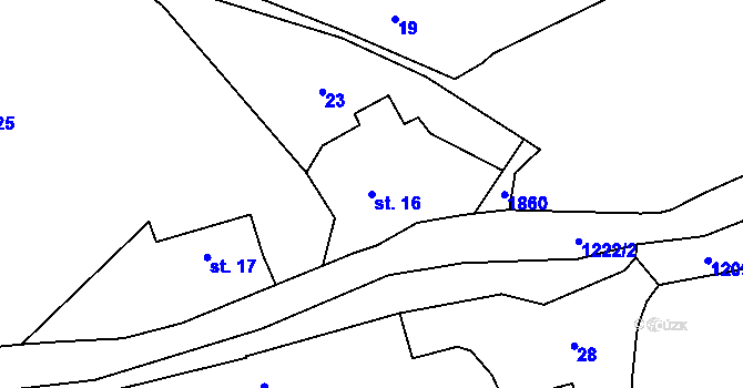 Parcela st. 16 v KÚ Hrachov, Katastrální mapa