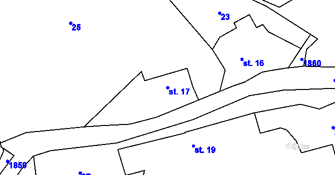 Parcela st. 17 v KÚ Hrachov, Katastrální mapa