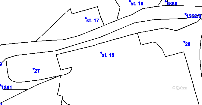 Parcela st. 19 v KÚ Hrachov, Katastrální mapa