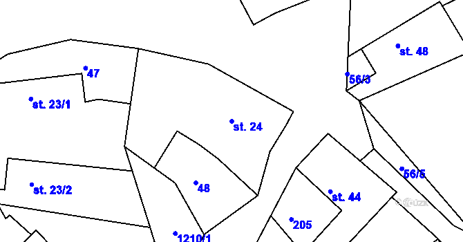 Parcela st. 24 v KÚ Hrachov, Katastrální mapa