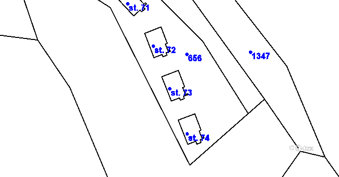 Parcela st. 73 v KÚ Hrachov, Katastrální mapa