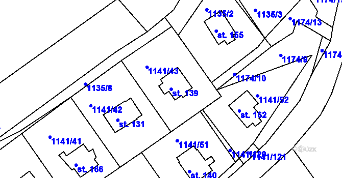 Parcela st. 139 v KÚ Hrachov, Katastrální mapa
