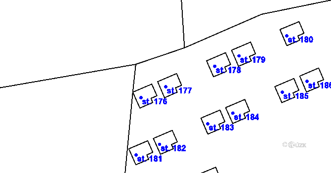 Parcela st. 177 v KÚ Hrachov, Katastrální mapa