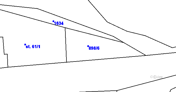 Parcela st. 898/6 v KÚ Hrachov, Katastrální mapa