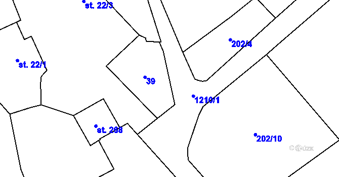 Parcela st. 202/33 v KÚ Hrachov, Katastrální mapa