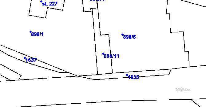Parcela st. 898/11 v KÚ Hrachov, Katastrální mapa