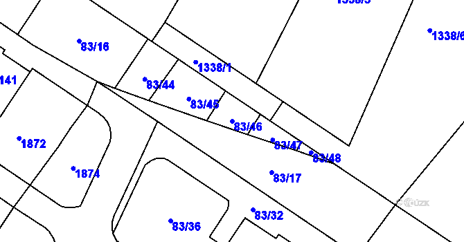 Parcela st. 83/46 v KÚ Hrachov, Katastrální mapa