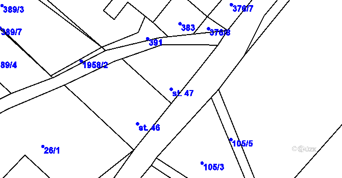 Parcela st. 47 v KÚ Chlum nad Malší, Katastrální mapa