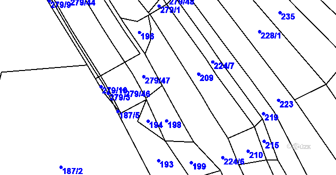 Parcela st. 224 v KÚ Chlum nad Malší, Katastrální mapa