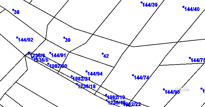 Parcela st. 42 v KÚ Chlum nad Malší, Katastrální mapa