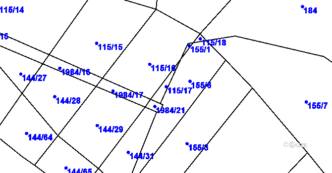 Parcela st. 115/17 v KÚ Chlum nad Malší, Katastrální mapa