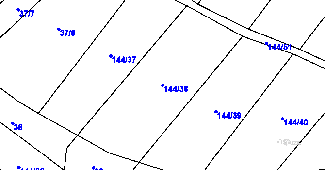 Parcela st. 144/38 v KÚ Chlum nad Malší, Katastrální mapa