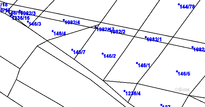 Parcela st. 146/2 v KÚ Chlum nad Malší, Katastrální mapa