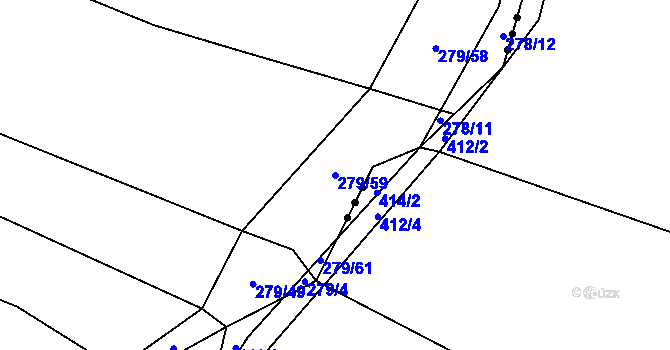 Parcela st. 279/59 v KÚ Chlum nad Malší, Katastrální mapa