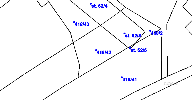 Parcela st. 418/42 v KÚ Chlum nad Malší, Katastrální mapa