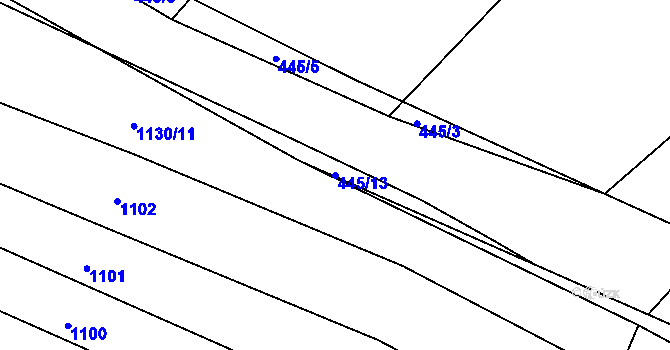 Parcela st. 445/13 v KÚ Chlum nad Malší, Katastrální mapa