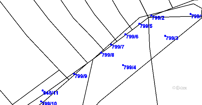 Parcela st. 799/8 v KÚ Chlum nad Malší, Katastrální mapa