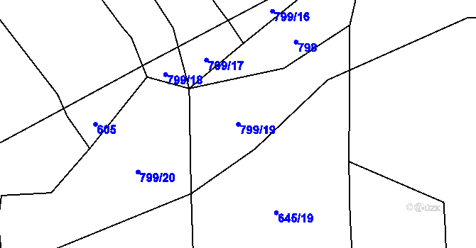 Parcela st. 799/19 v KÚ Chlum nad Malší, Katastrální mapa