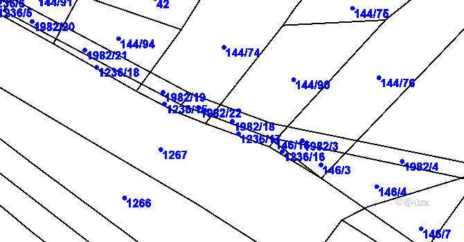 Parcela st. 1982/18 v KÚ Chlum nad Malší, Katastrální mapa