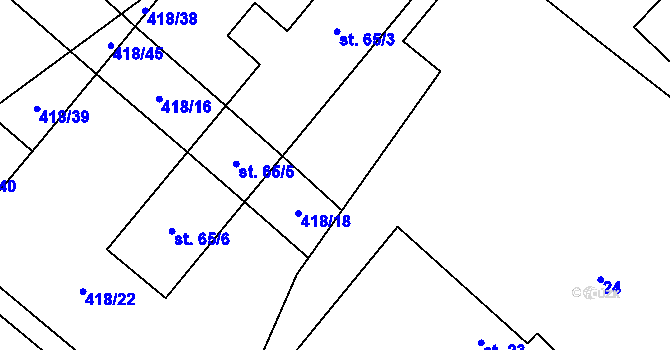 Parcela st. 418/15 v KÚ Chlum nad Malší, Katastrální mapa