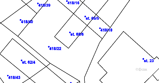 Parcela st. 418/20 v KÚ Chlum nad Malší, Katastrální mapa