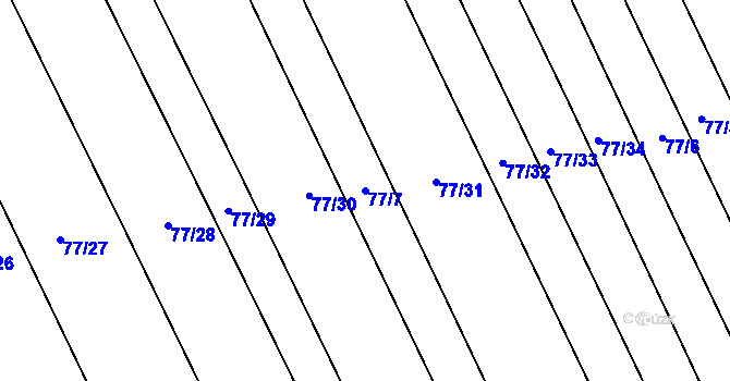 Parcela st. 77/7 v KÚ Sedlce, Katastrální mapa