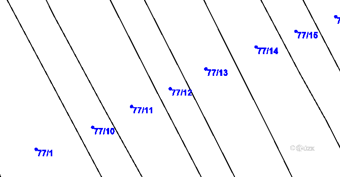 Parcela st. 77/12 v KÚ Sedlce, Katastrální mapa