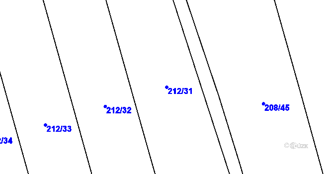 Parcela st. 212/31 v KÚ Sedlce, Katastrální mapa