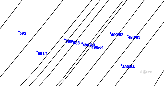Parcela st. 490/60 v KÚ Sedlce, Katastrální mapa