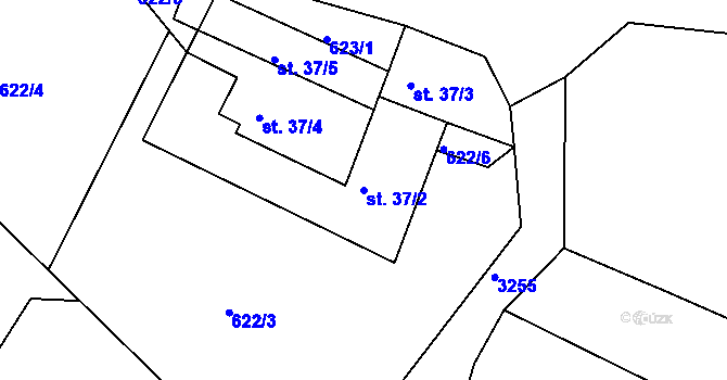 Parcela st. 37/2 v KÚ Sedlce, Katastrální mapa