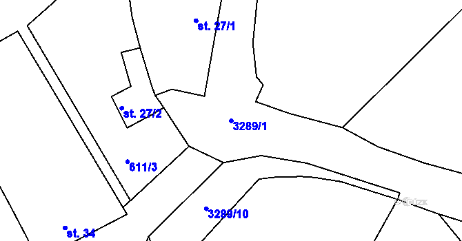 Parcela st. 3289/1 v KÚ Sedlce, Katastrální mapa