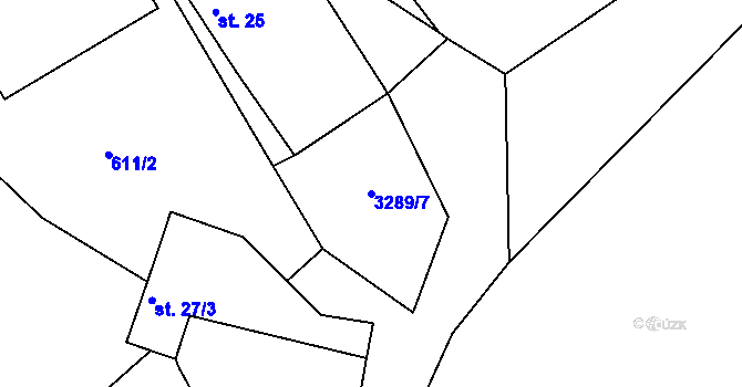 Parcela st. 3289/7 v KÚ Sedlce, Katastrální mapa