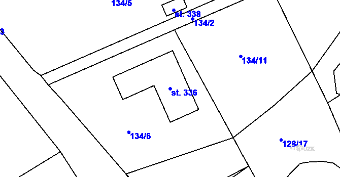 Parcela st. 336 v KÚ Sedlce, Katastrální mapa