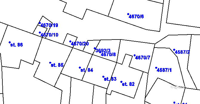 Parcela st. 4670/8 v KÚ Svatý Jan nad Malší, Katastrální mapa
