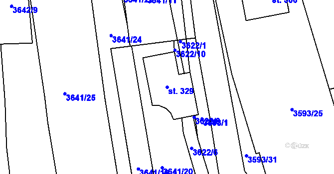 Parcela st. 329 v KÚ Svatý Jan nad Malší, Katastrální mapa