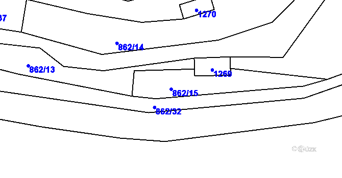 Parcela st. 862/15 v KÚ Svatý Jan pod Skalou, Katastrální mapa