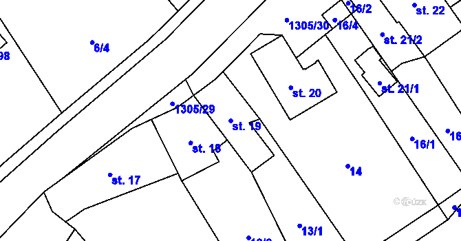 Parcela st. 19 v KÚ Svébohov, Katastrální mapa