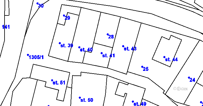 Parcela st. 41 v KÚ Svébohov, Katastrální mapa